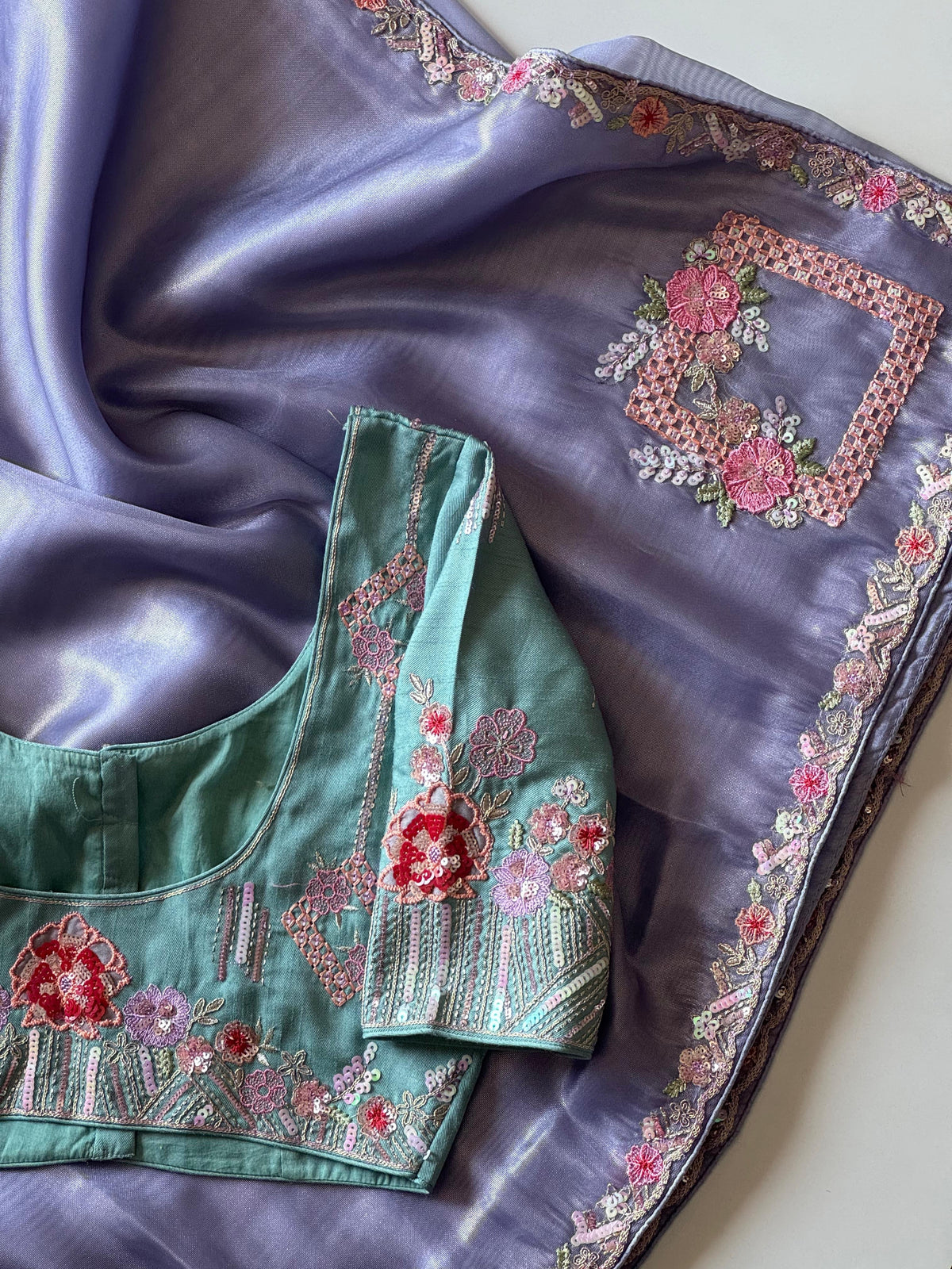 Pankhuri Ivory Embellished Saree