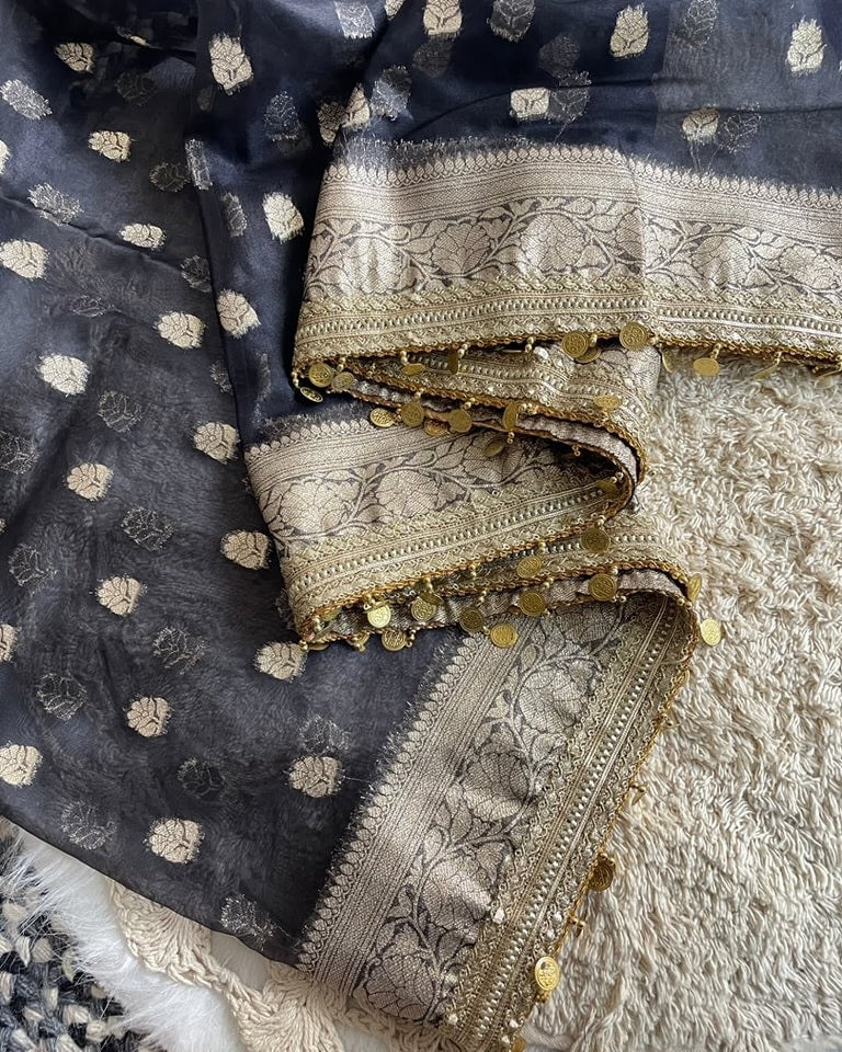 Maharani Black Banarasi Saree