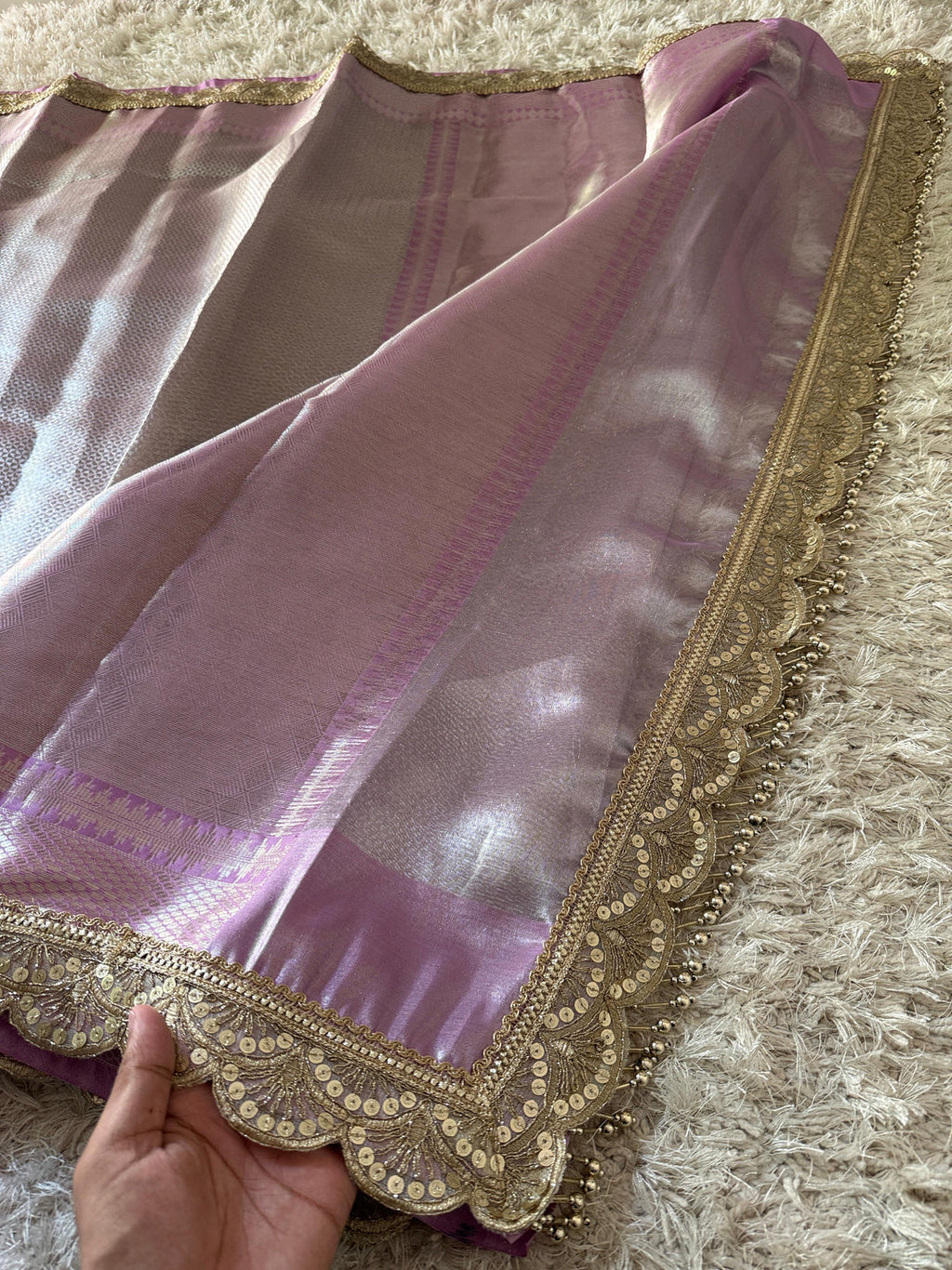 Dil Lavender Banarasi Silk Saree