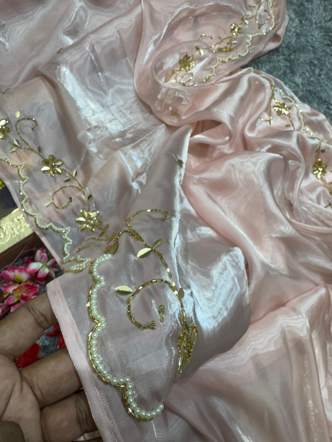 Aurelia Pink Embellished Saree
