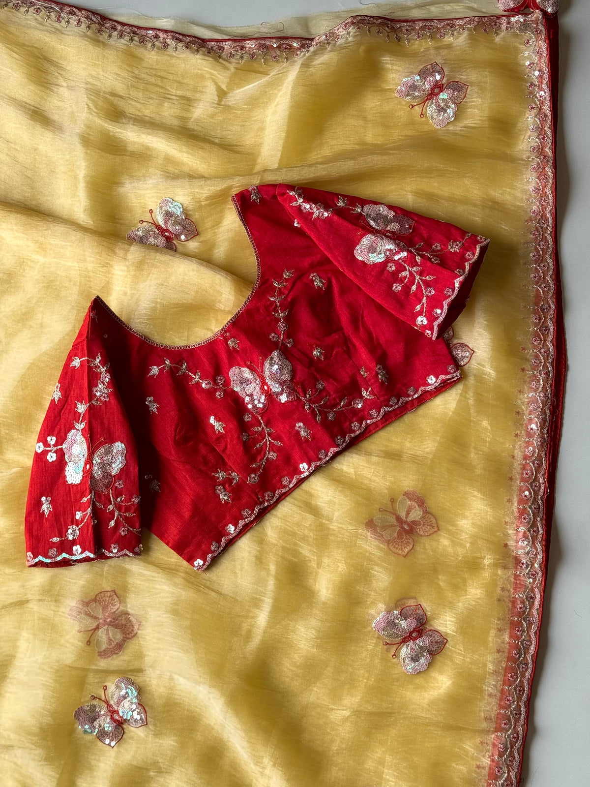 Pankhuri Ivory Embellished Saree