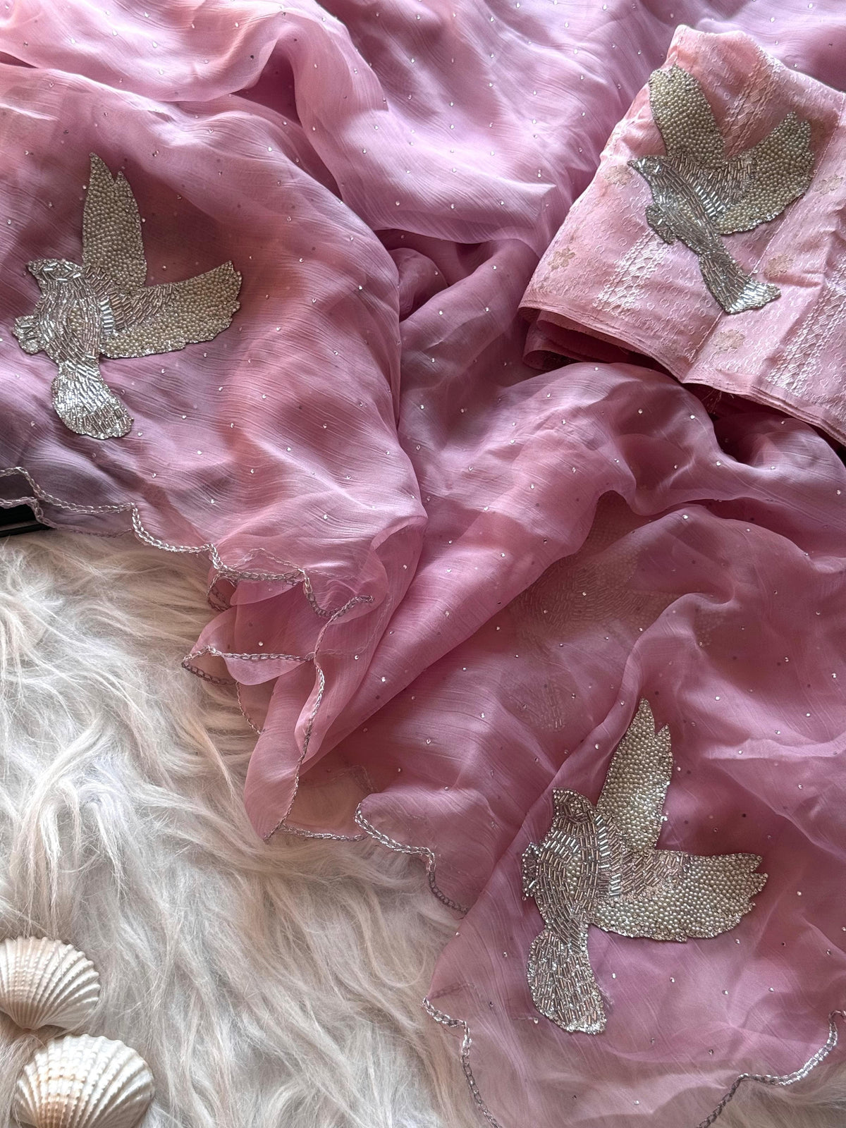 Panchi Safed Saree