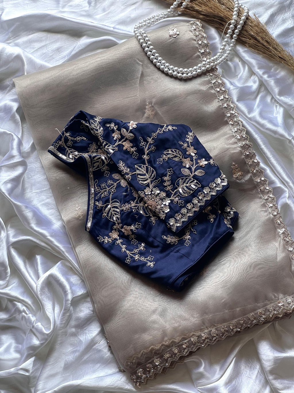 Moon Flower Embellished Saree