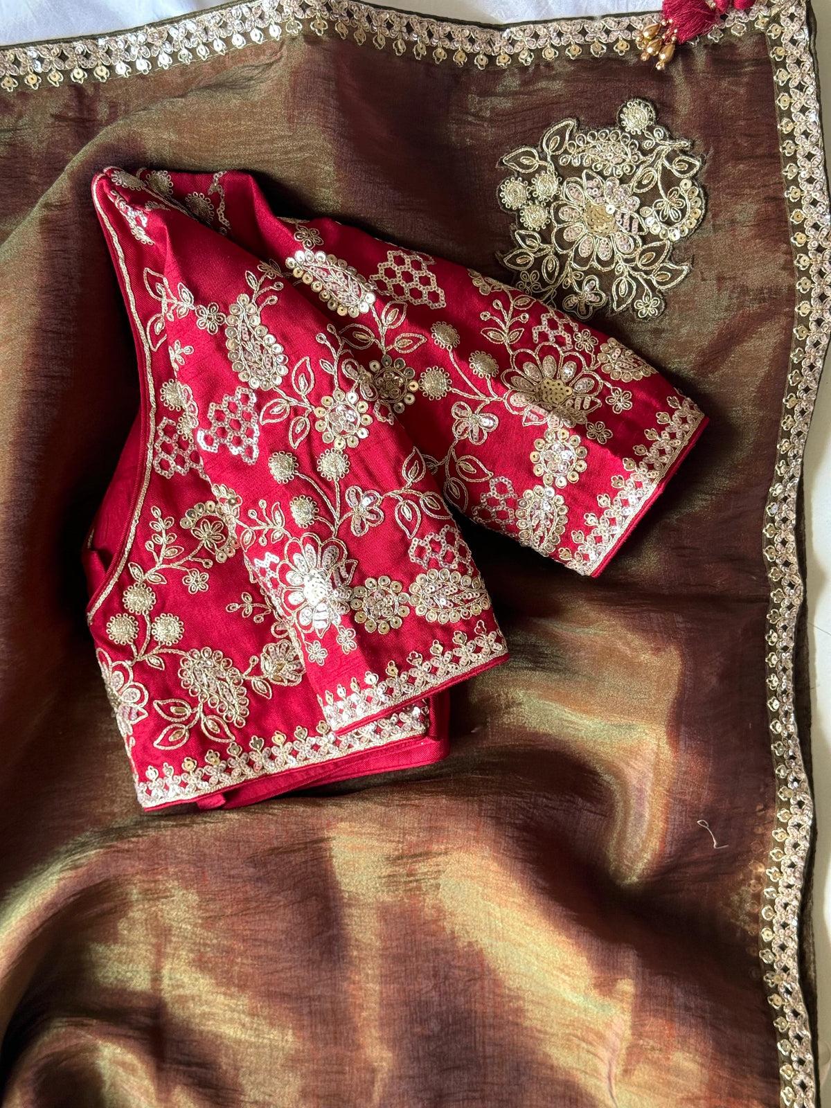 Cosmuc Copper Saree
